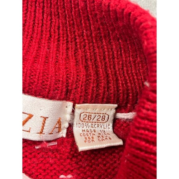 Christmas Vintage Venezia Sweater Women 2X Red Polka Dot Puppy Graphic Novelty - Picture 4 of 9